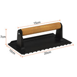BBQ Tools: Heavy Duty Rectangular Cast Iron Grill Burger Press Pre-Seasoned Steak Griddle BBQ Grilling