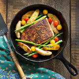 Skillets & Frying Pans: Cast Iron Skillet Cookware 3-Piece Set Chef Quality Pre-Seasoned Pan 10" 8" 6" Pans