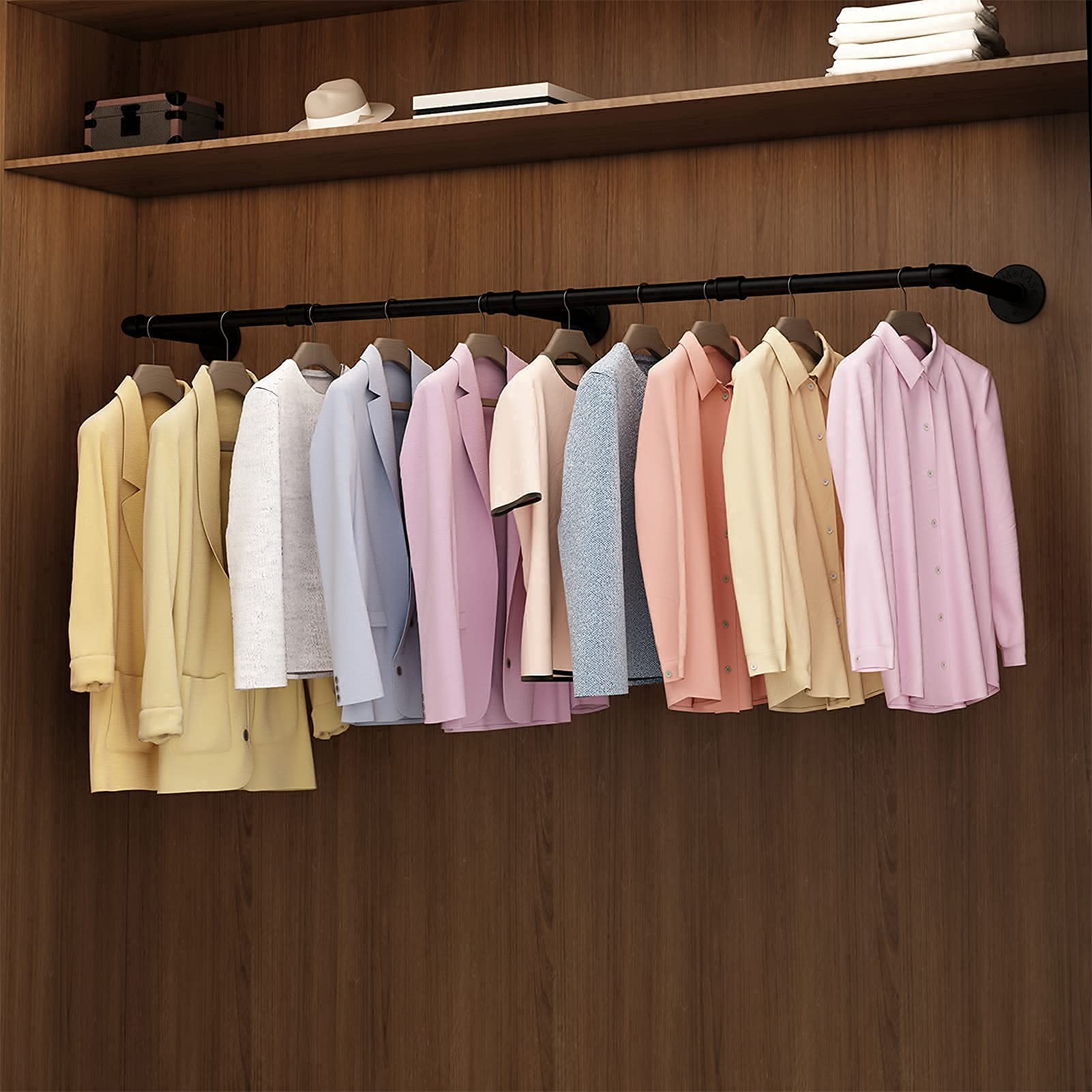 Clothing & Wardrobe Storage: 184cm Clothing Racks for Hanging Clothes Garment Rack Industrial Pipe clothes Rack Drying Rack