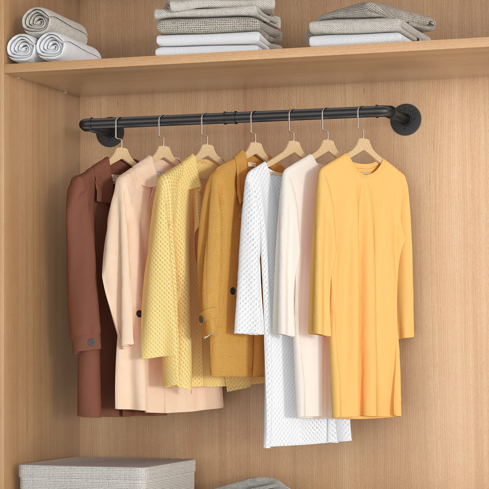 Clothing & Wardrobe Storage: 97cm Clothing Racks for Hanging Clothes Garment Rack Industrial Pipe clothes Rack Drying Rack