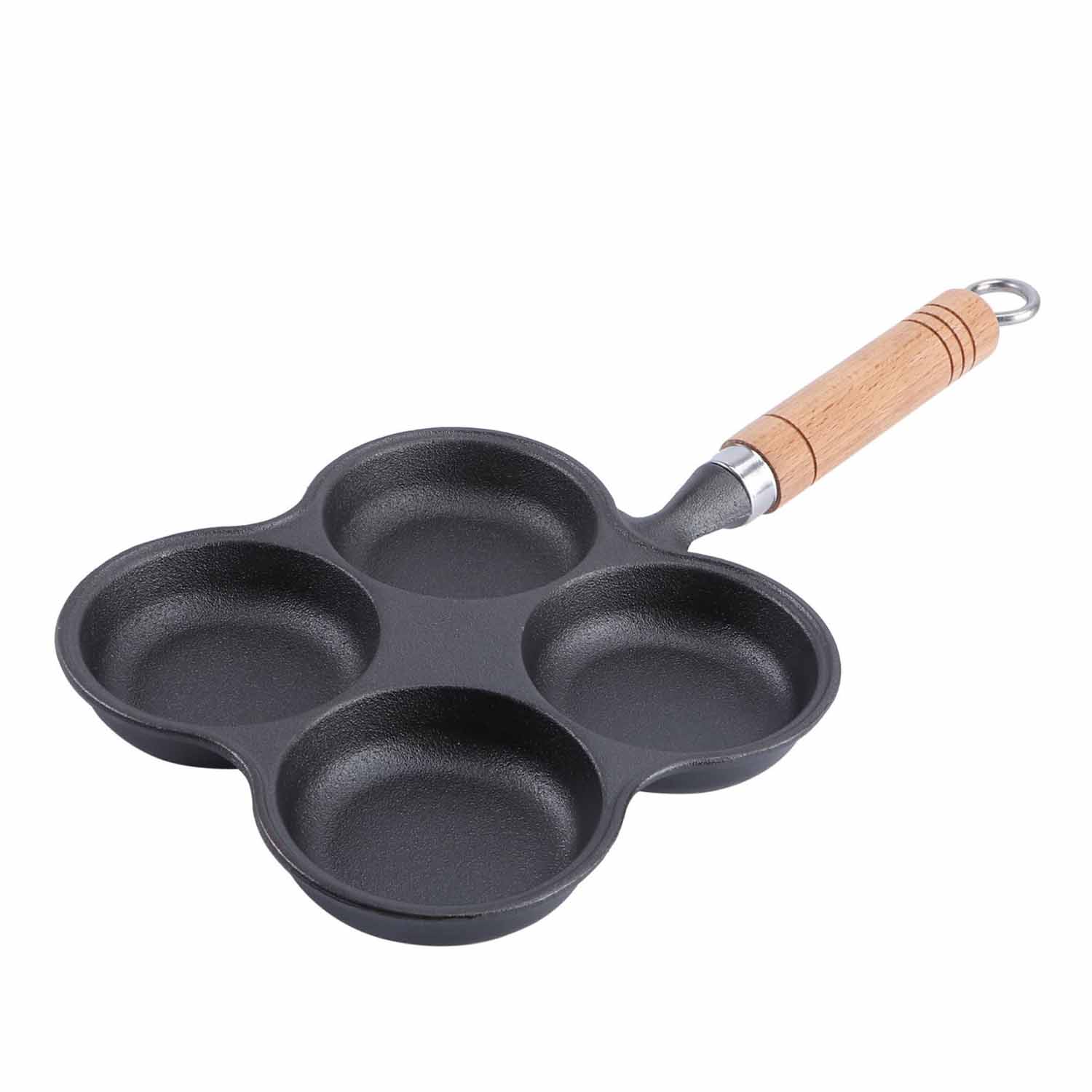 Skillets & Frying Pans: 4 Cup Cast Iron Egg Frying Pan Divided Egg Skillet Pan Fried Egg Pan Cooker Pancake Egg Fryer