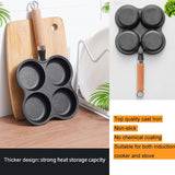 Skillets & Frying Pans: 4 Cup Cast Iron Egg Frying Pan Divided Egg Skillet Pan Fried Egg Pan Cooker Pancake Egg Fryer