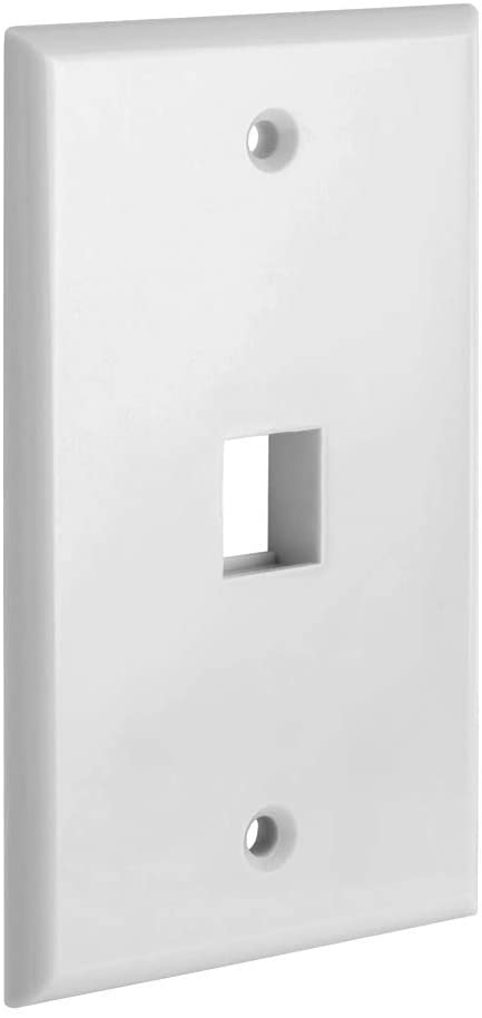 Wall Plates & Covers: 1 Port QuickPort outlet Wall Plate face plate, Single Gang White