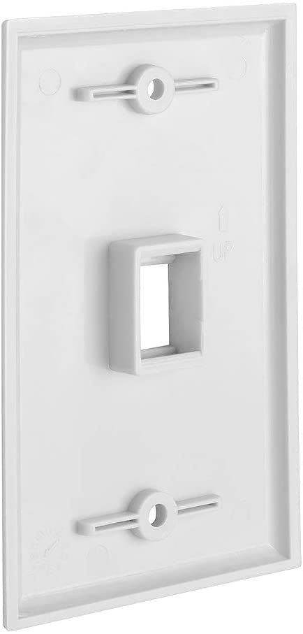 Wall Plates & Covers: 1 Port QuickPort outlet Wall Plate face plate, Single Gang White
