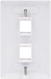 2 Port QuickPort outlet Wall Plate face plate, two Gang White