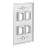 Wall Plates & Covers: 4 Port QuickPort outlet Wall Plate face plate, four Gang White