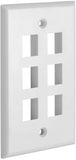 6 Port QuickPort outlet Wall Plate face plate, six Gang White
