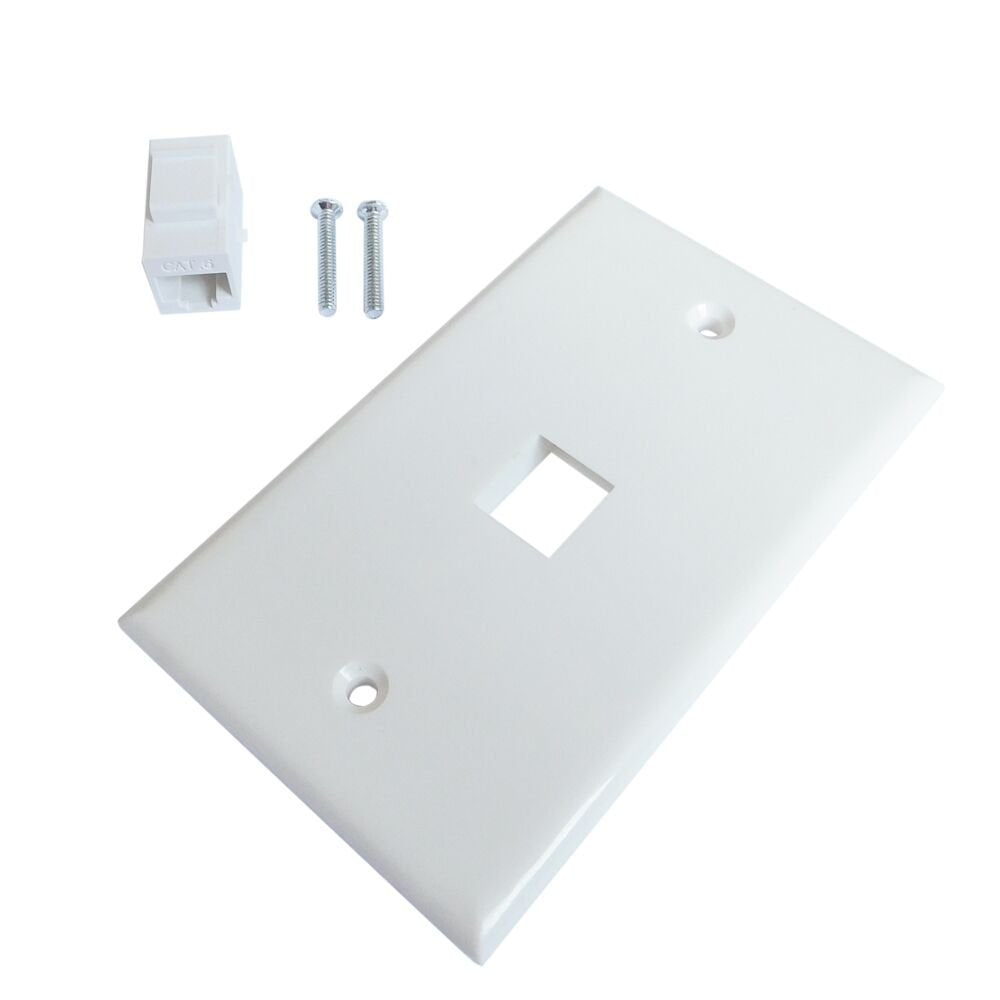 Computer Cables & Adapters: Ethernet Wall Plate 1 Port Cat6 Ethernet Cable Wall Plate Adapter