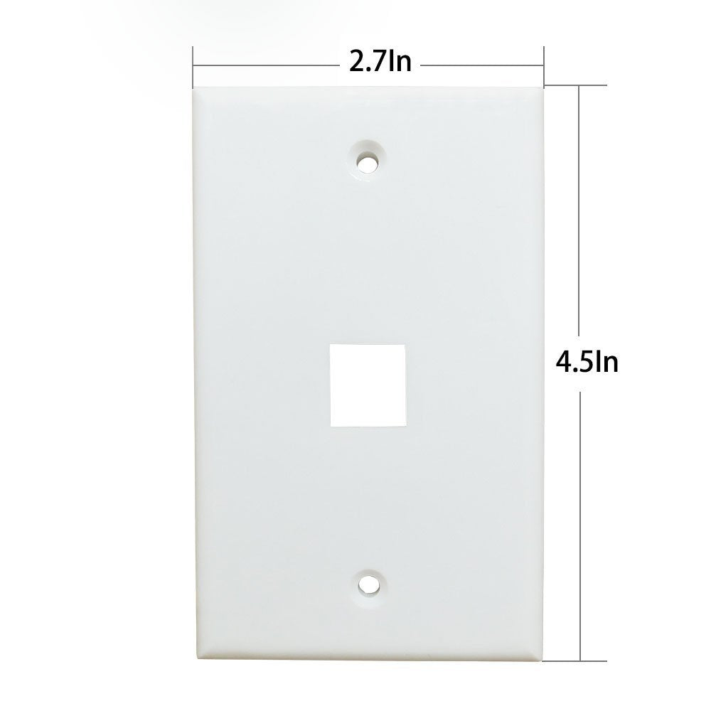 Computer Cables & Adapters: Ethernet Wall Plate 1 Port Cat6 Ethernet Cable Wall Plate Adapter
