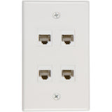 Computer Cables & Adapters: Ethernet Wall Plate 4 Port Cat6 Ethernet Cable Wall Plate Adapter