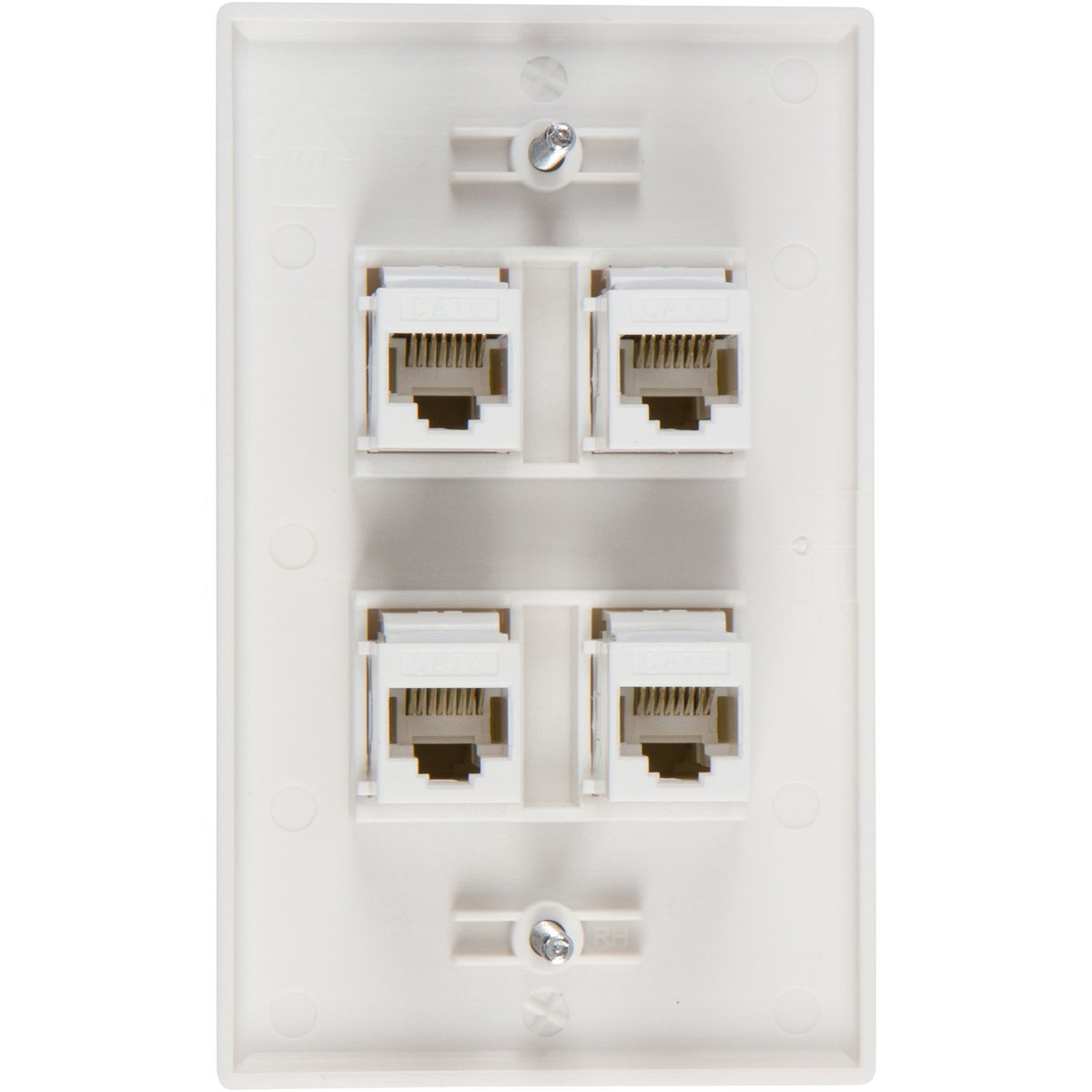 Computer Cables & Adapters: Ethernet Wall Plate 4 Port Cat6 Ethernet Cable Wall Plate Adapter