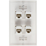 Computer Cables & Adapters: Ethernet Wall Plate 4 Port Cat6 Ethernet Cable Wall Plate Adapter