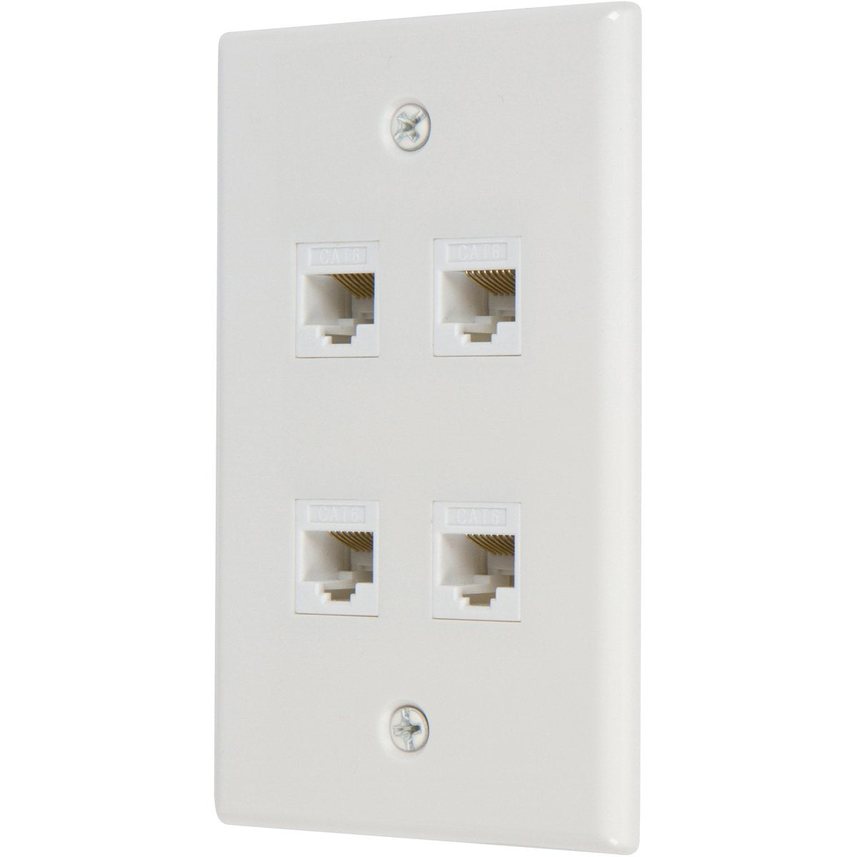 Computer Cables & Adapters: Ethernet Wall Plate 4 Port Cat6 Ethernet Cable Wall Plate Adapter