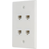Computer Cables & Adapters: Ethernet Wall Plate 4 Port Cat6 Ethernet Cable Wall Plate Adapter