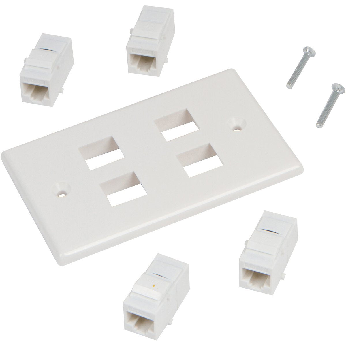 Computer Cables & Adapters: Ethernet Wall Plate 4 Port Cat6 Ethernet Cable Wall Plate Adapter