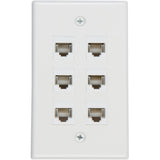 Computer Cables & Adapters: Ethernet Wall Plate 6 Port Cat6 Ethernet Cable Wall Plate Adapter