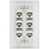 Computer Cables & Adapters: Ethernet Wall Plate 6 Port Cat6 Ethernet Cable Wall Plate Adapter