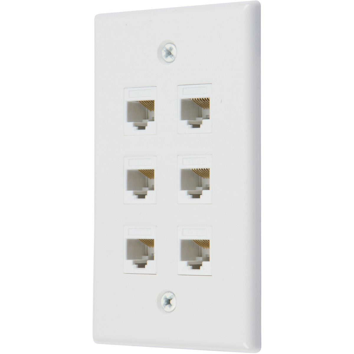 Computer Cables & Adapters: Ethernet Wall Plate 6 Port Cat6 Ethernet Cable Wall Plate Adapter
