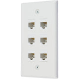 Computer Cables & Adapters: Ethernet Wall Plate 6 Port Cat6 Ethernet Cable Wall Plate Adapter