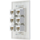 Computer Cables & Adapters: Ethernet Wall Plate 6 Port Cat6 Ethernet Cable Wall Plate Adapter