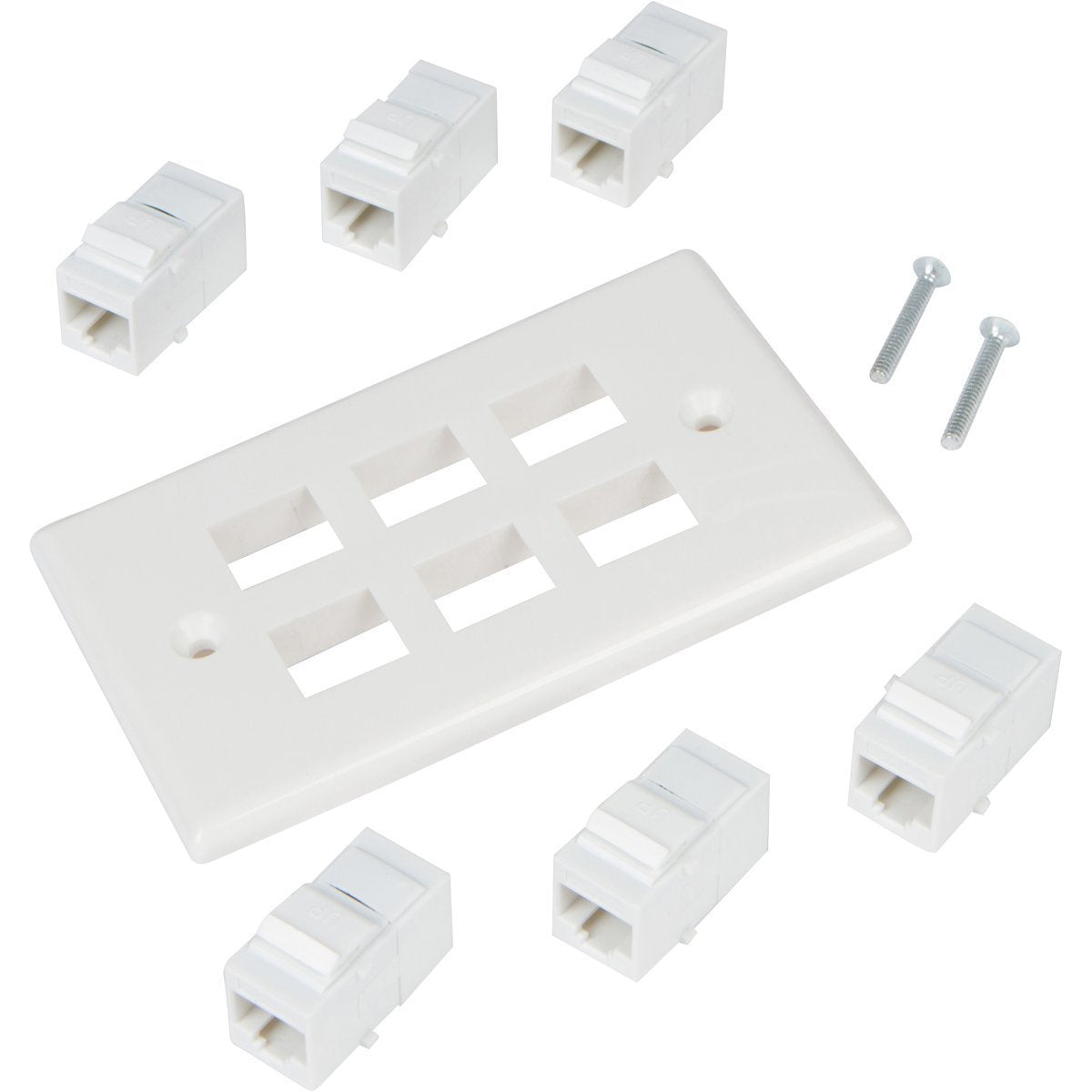 Computer Cables & Adapters: Ethernet Wall Plate 6 Port Cat6 Ethernet Cable Wall Plate Adapter