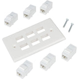 Computer Cables & Adapters: Ethernet Wall Plate 6 Port Cat6 Ethernet Cable Wall Plate Adapter
