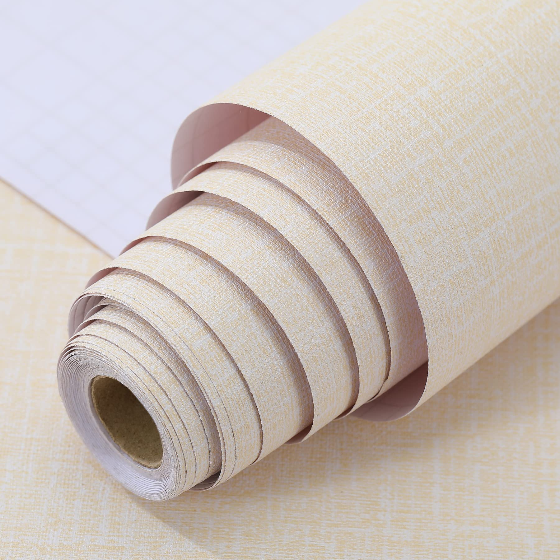 Wallpaper: 61cm x 10m beige Wallpaper Decor Faux Grasscloth Paper Wall Paper Self Adhesive Removable