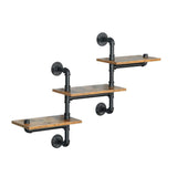 Kitchen & Bathroom DIY: Industrial Pipe Shelving Pipe Shelves Wall Mounted Decor Floating Shelves Retro Rustic Shelf for Bar Kitchen Living Room