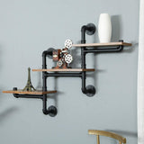 Kitchen & Bathroom DIY: Industrial Pipe Shelving Pipe Shelves Wall Mounted Decor Floating Shelves Retro Rustic Shelf for Bar Kitchen Living Room