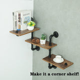 Kitchen & Bathroom DIY: Industrial Pipe Shelving Pipe Shelves Wall Mounted Decor Floating Shelves Retro Rustic Shelf for Bar Kitchen Living Room