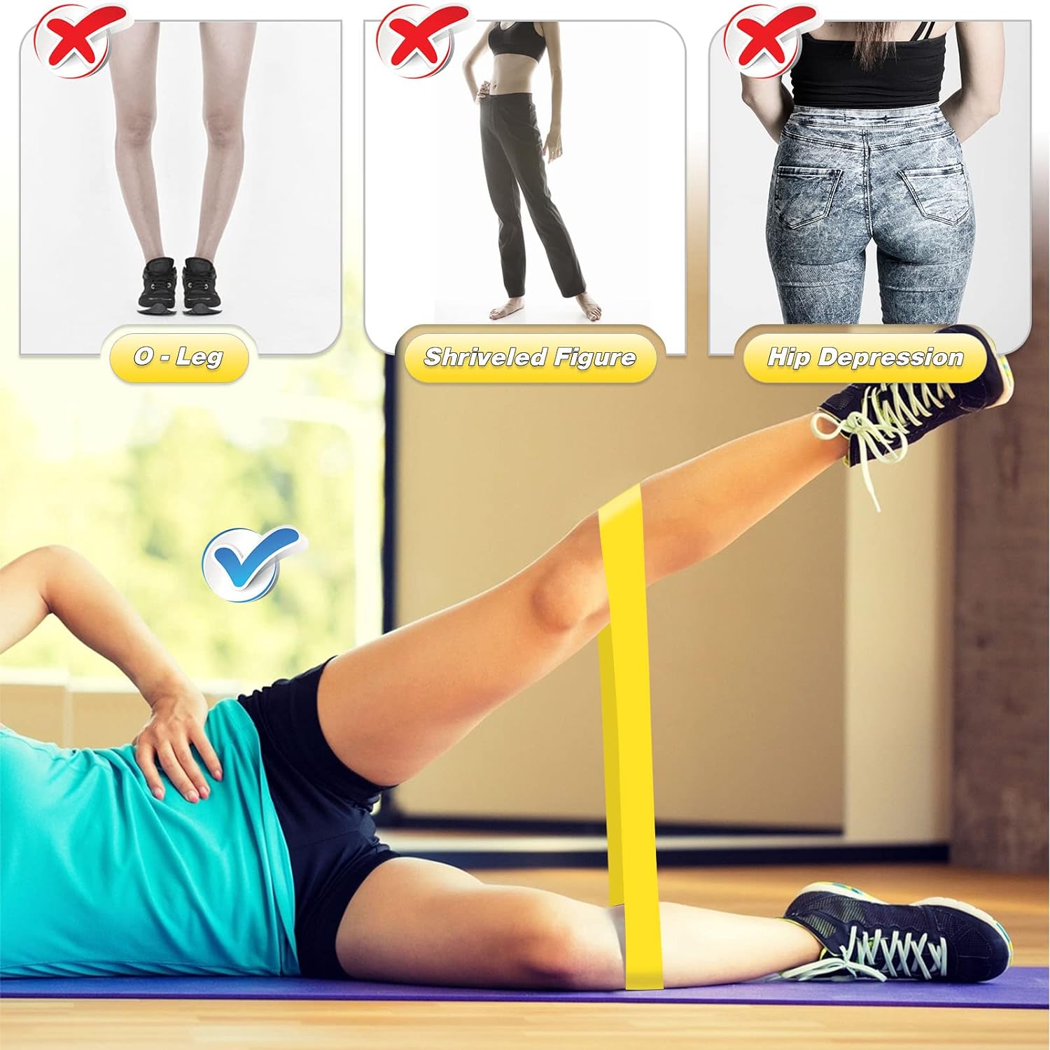 Yoga & Pilates: 5 Pcs Resistance Bands Exercise Bands Resistance Bands Set Workout Bands Leg Yoga Bands