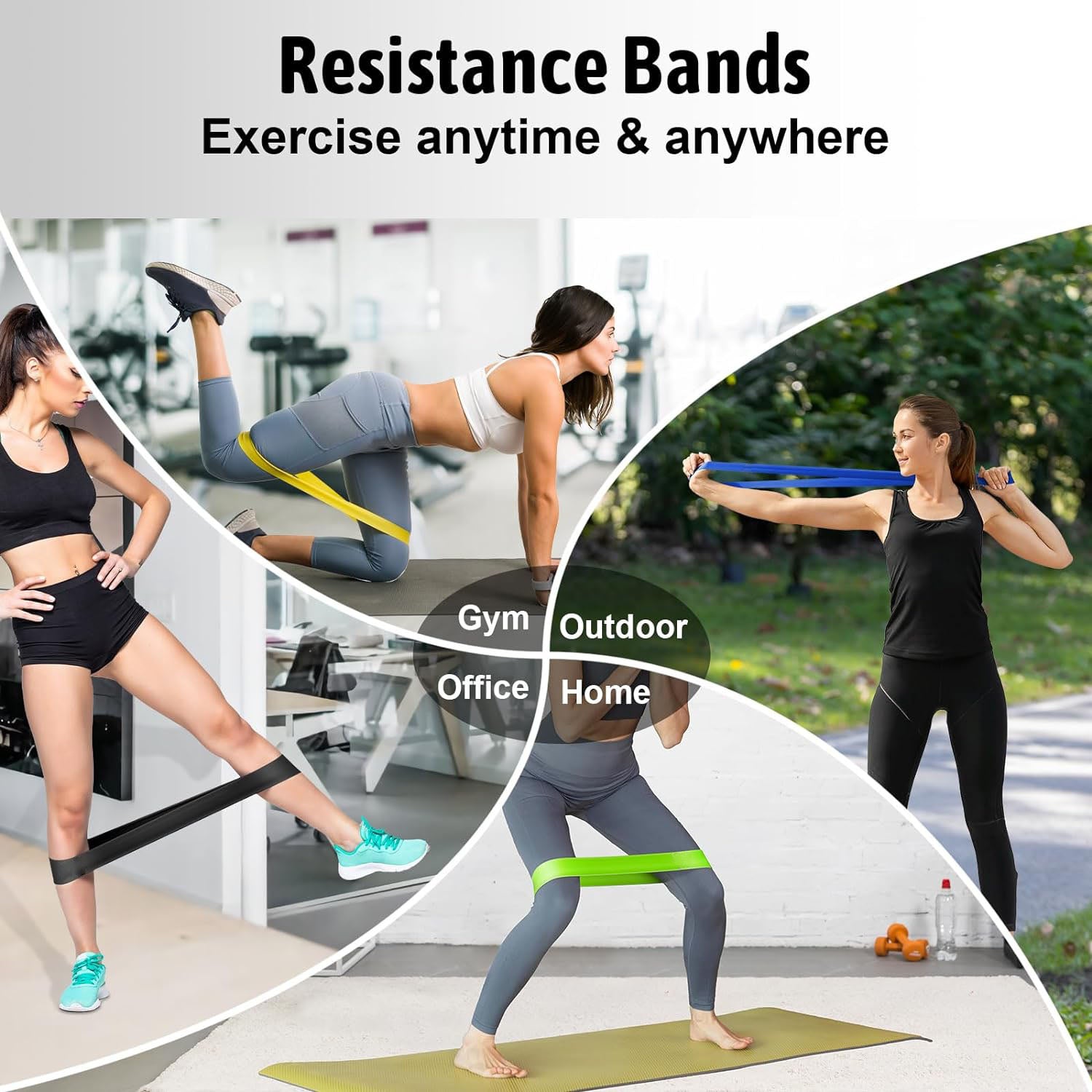 Yoga & Pilates: 5 Pcs Resistance Bands Exercise Bands Resistance Bands Set Workout Bands Leg Yoga Bands