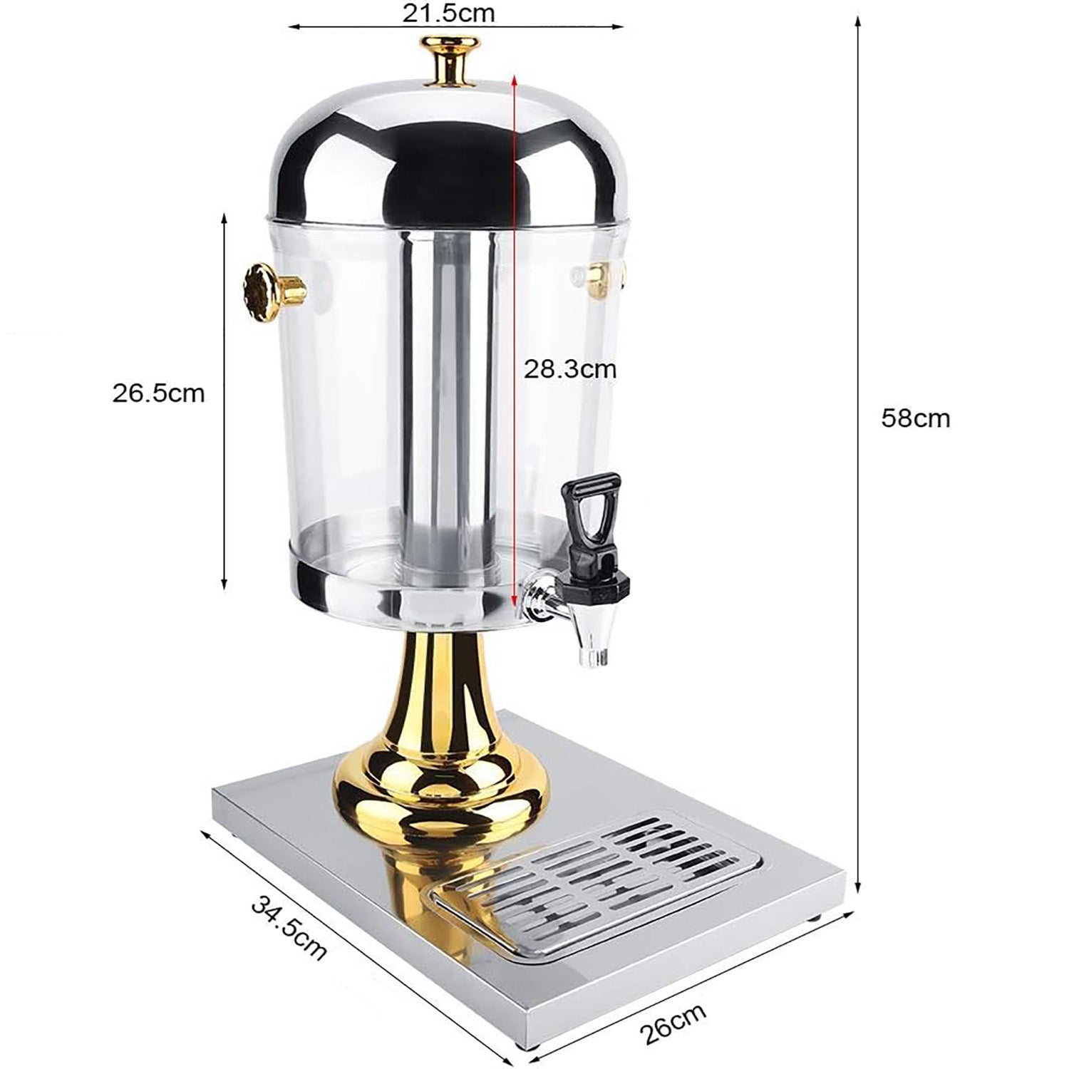Water Dispensers: 8L Commercial Restaurant Buffet Beverage Juice Beverage Dispenser Drink Container Gold