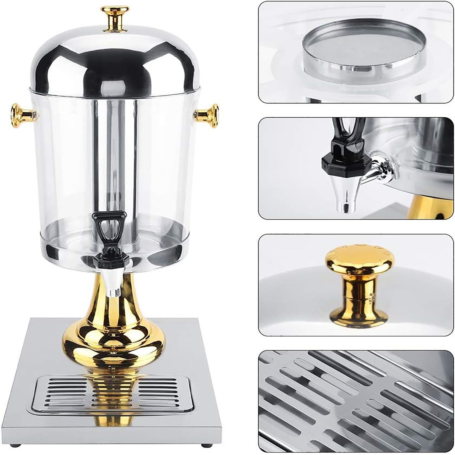 Water Dispensers: 8L Commercial Restaurant Buffet Beverage Juice Beverage Dispenser Drink Container Gold