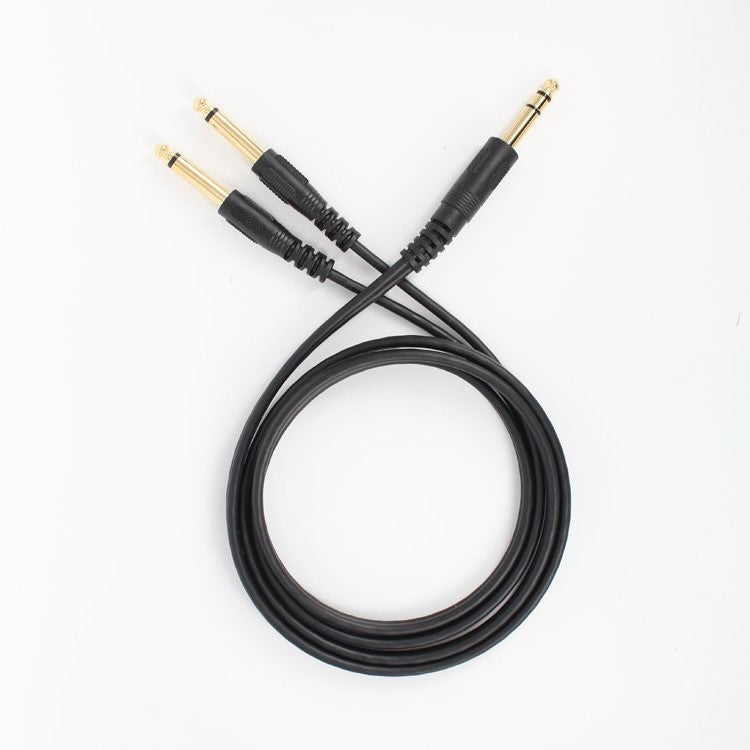 Computer Cables & Adapters: 1.5m Gold Plated 6.35mm Male to 2x 6.35mm Male Mono Y Splitter Audio Cable