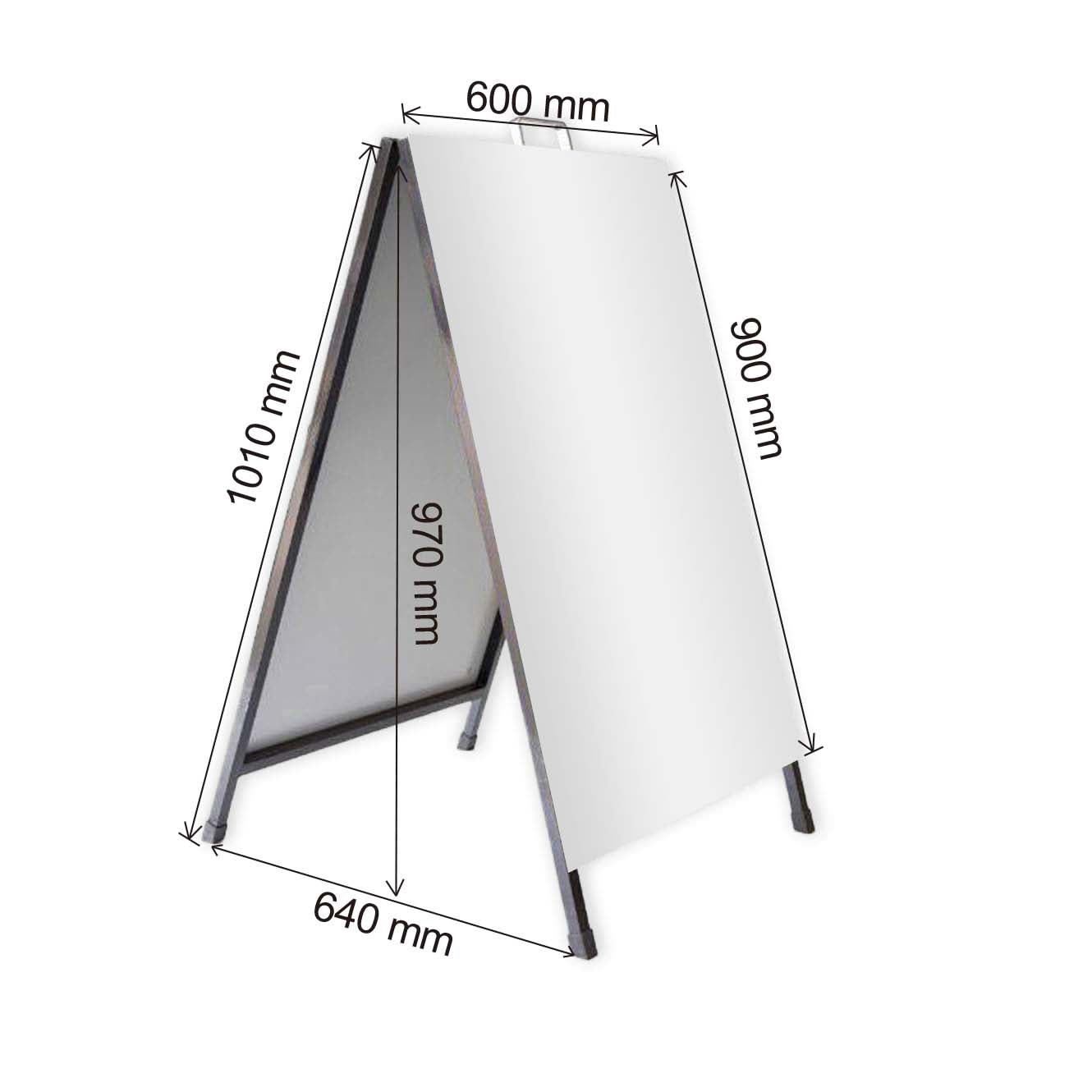Retail: Black Powder Coated Steel A-Board Sign 60X90cm