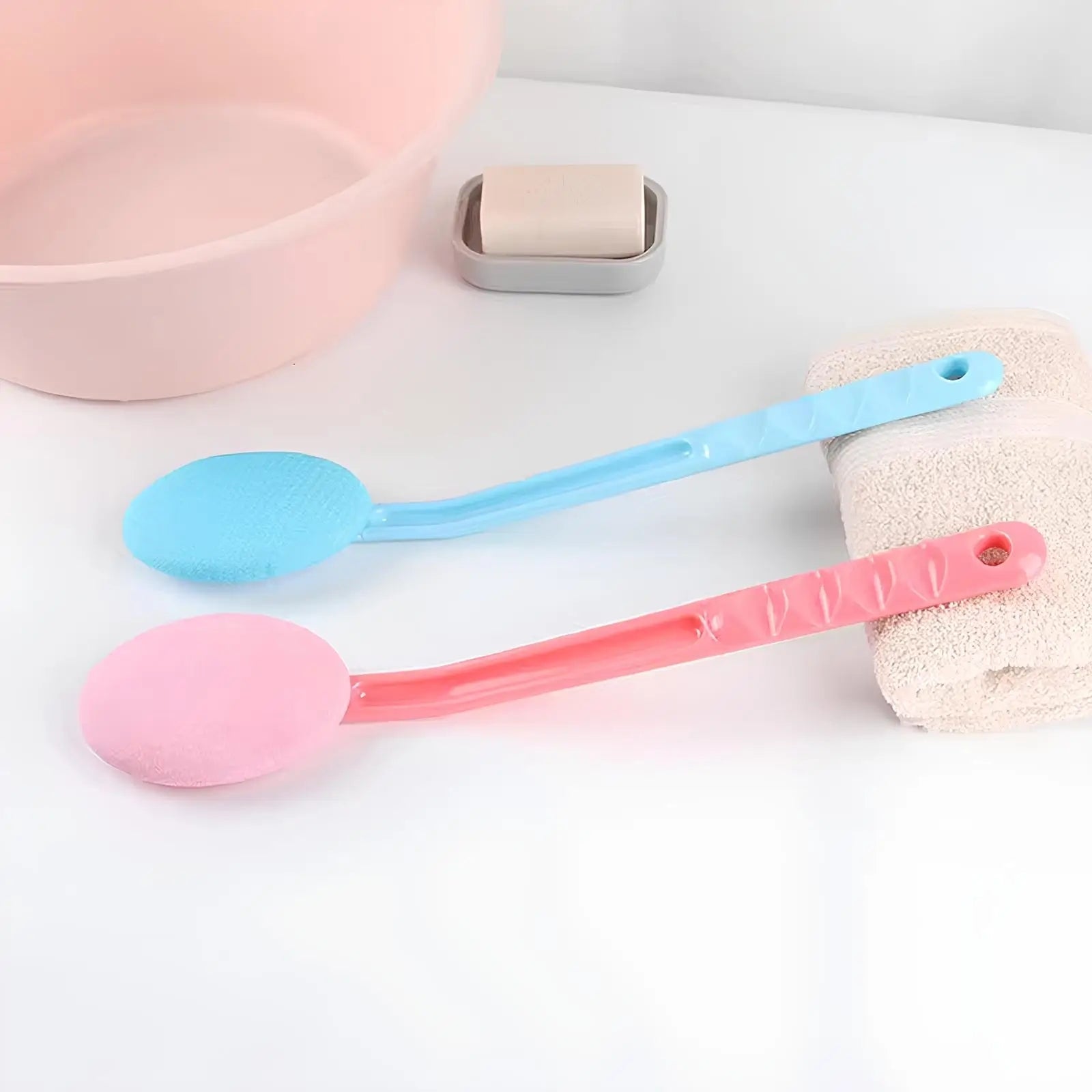 Mobility & Accessibility: Back & Body Self Bath Brush Lotion Applicator - Blue