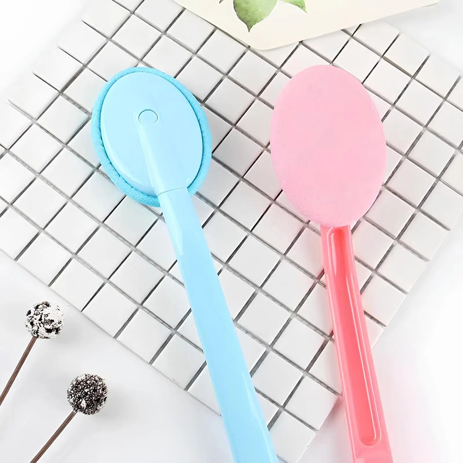 Mobility & Accessibility: Back & Body Self Bath Brush Lotion Applicator - Blue