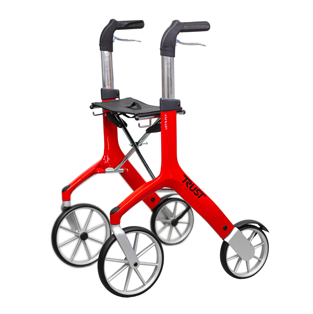 Bikes & Scooters: Let's Fly Mobility Rollator Wheelie Walker - Red