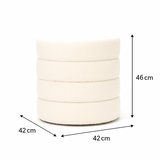 Ottomans & Footstools: Interior Ave - Cleo White Boucle Ottoman