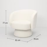 Arm Chairs & Recliners: Interior Ave - Celine Swivel Armchair  Chenille Pearl White