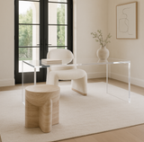 Arm Chairs & Recliners: Interior Ave - Haven Curved Boucle Armchair  Sculptural White