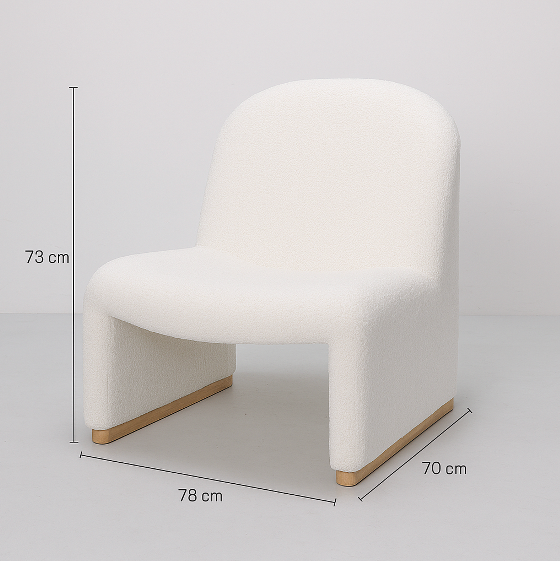 Arm Chairs & Recliners: Interior Ave - Haven Curved Boucle Armchair  Sculptural White