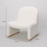 Arm Chairs & Recliners: Interior Ave - Haven Curved Boucle Armchair  Sculptural White
