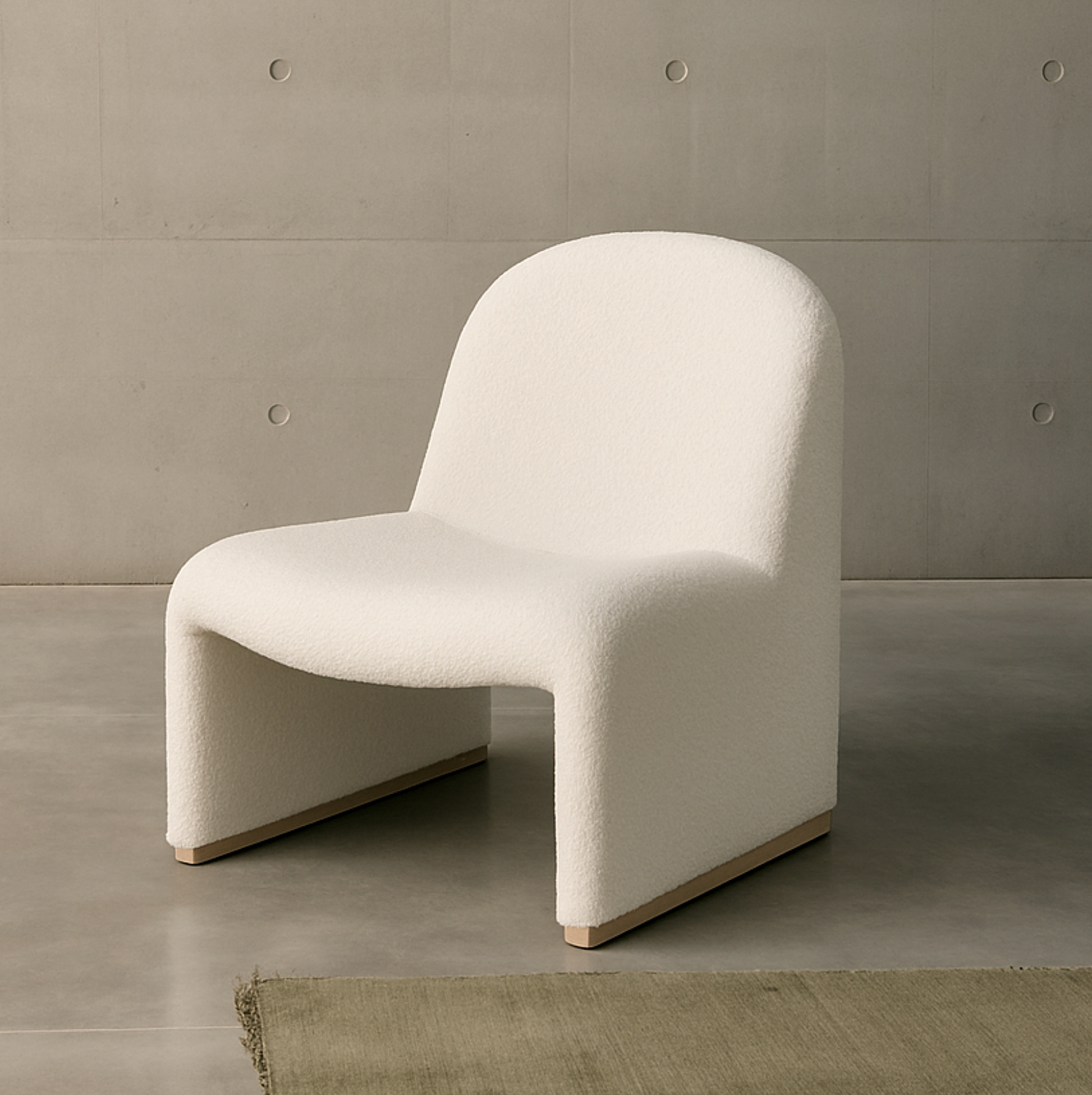 Arm Chairs & Recliners: Interior Ave - Haven Curved Boucle Armchair  Sculptural White