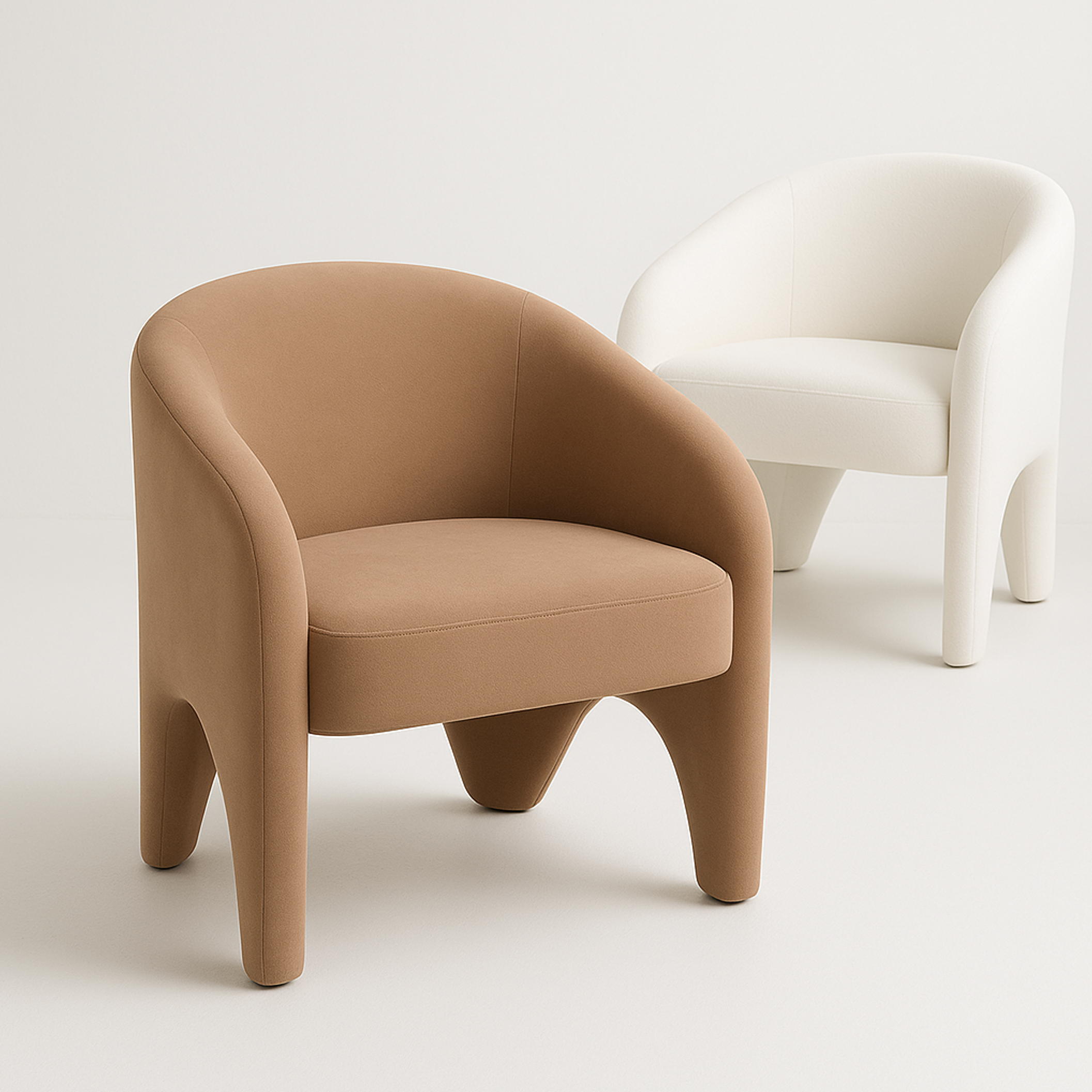 Arm Chairs & Recliners: Interior Ave - Nova Sculptural Accent Chair  Velvet Chocolate