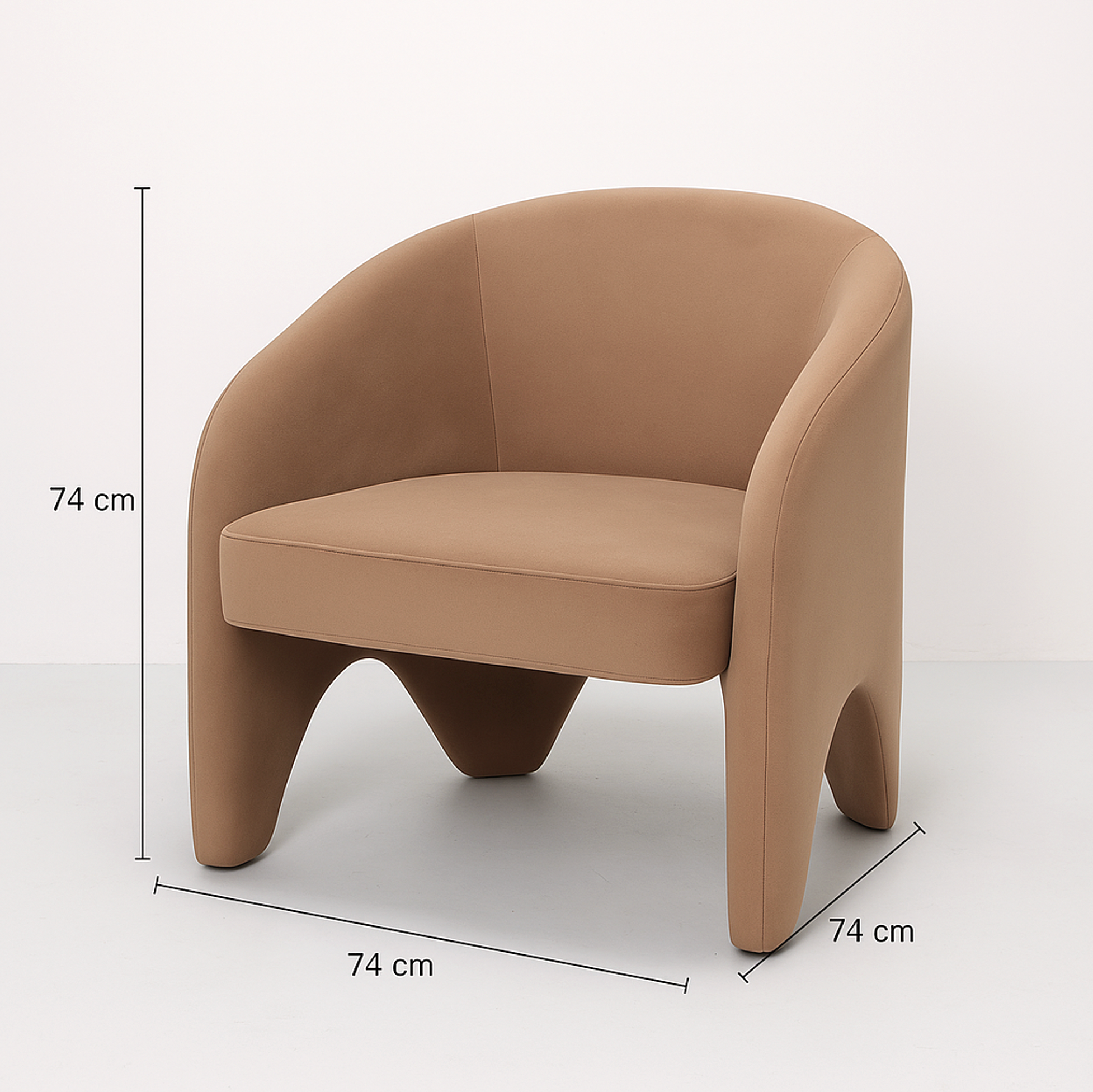 Arm Chairs & Recliners: Interior Ave - Nova Sculptural Accent Chair  Velvet Chocolate