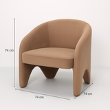 Arm Chairs & Recliners: Interior Ave - Nova Sculptural Accent Chair  Velvet Chocolate