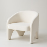 Arm Chairs & Recliners: Interior Ave - Nova Sculptural Accent Chair  White Chenille