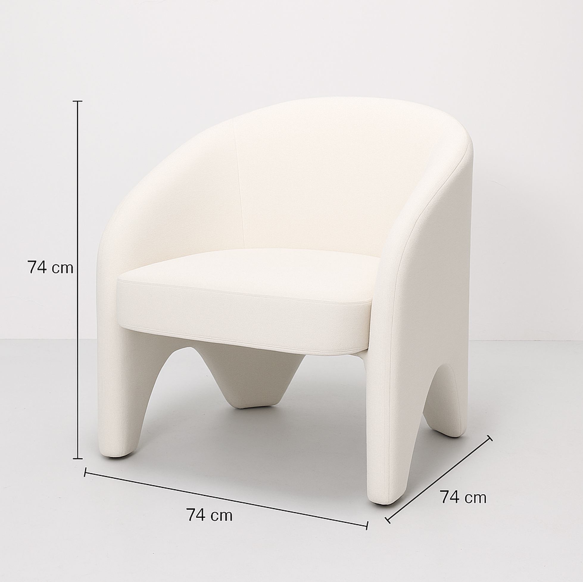 Arm Chairs & Recliners: Interior Ave - Nova Sculptural Accent Chair  White Chenille
